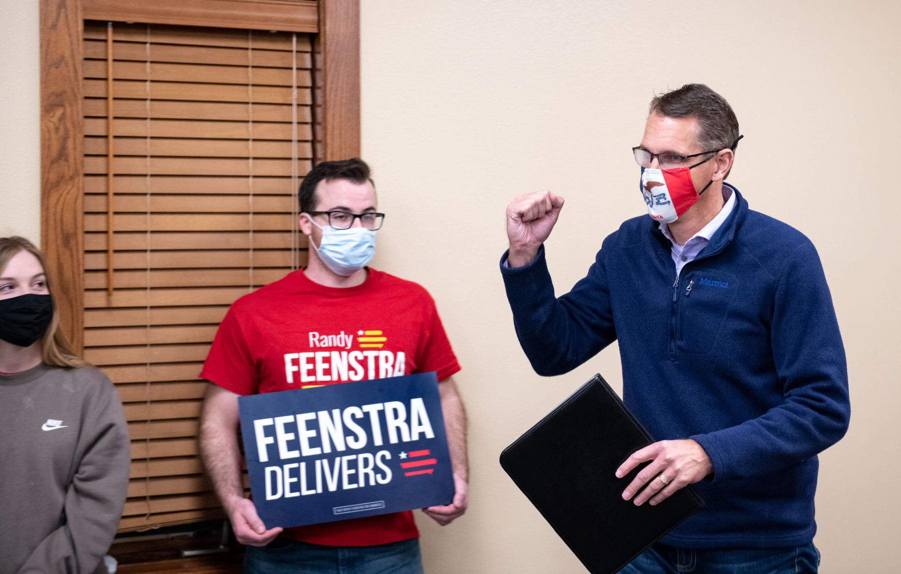 Sen. Randy Feenstra watches election results